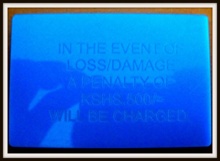 Car Pass for companies ( Engraved on Plastic from Kenya)